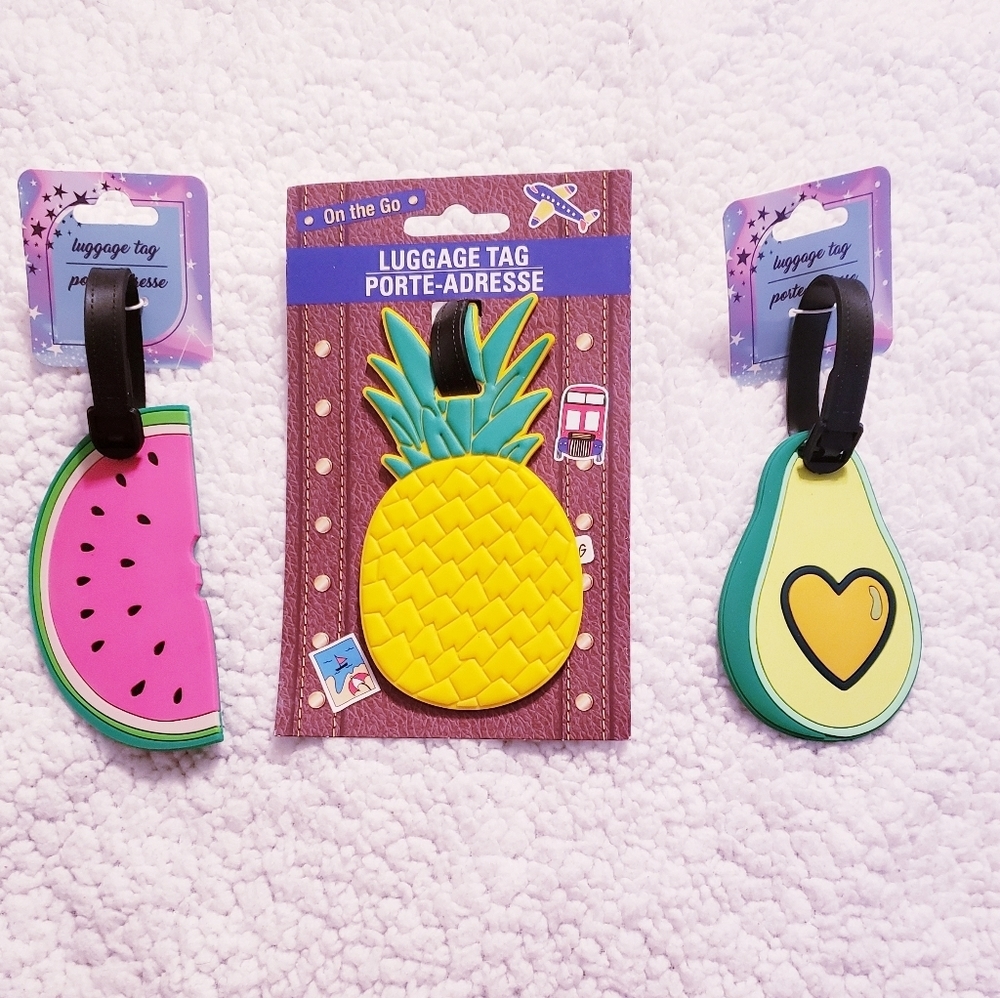 Cute Fruit and Veggie Backpack/ Luggage Tags. NWT.